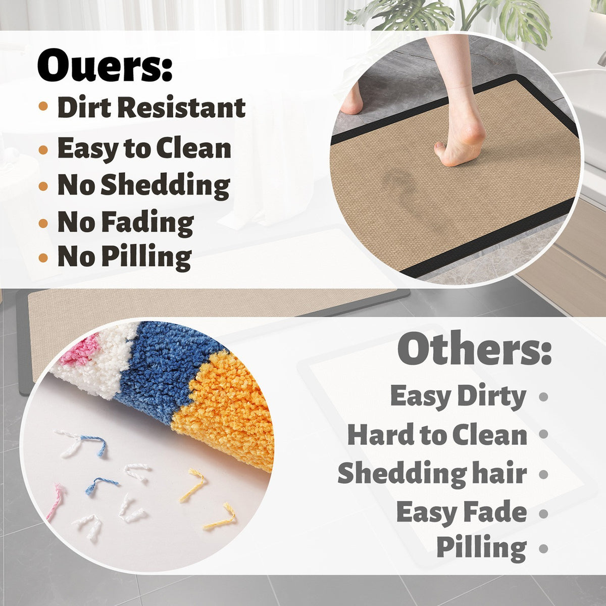 Diatomite bath and entry mat by Glow Ritual