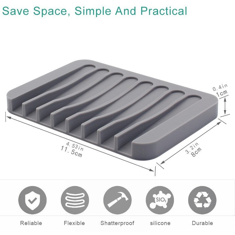 Self-draining silicone soap dish by Glow Ritual