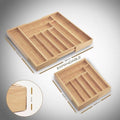 Expandable bamboo drawer organizer by Glow Ritual