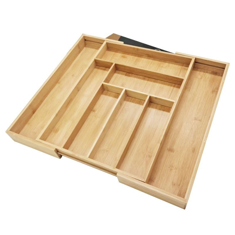 Expandable bamboo drawer organizer by Glow Ritual