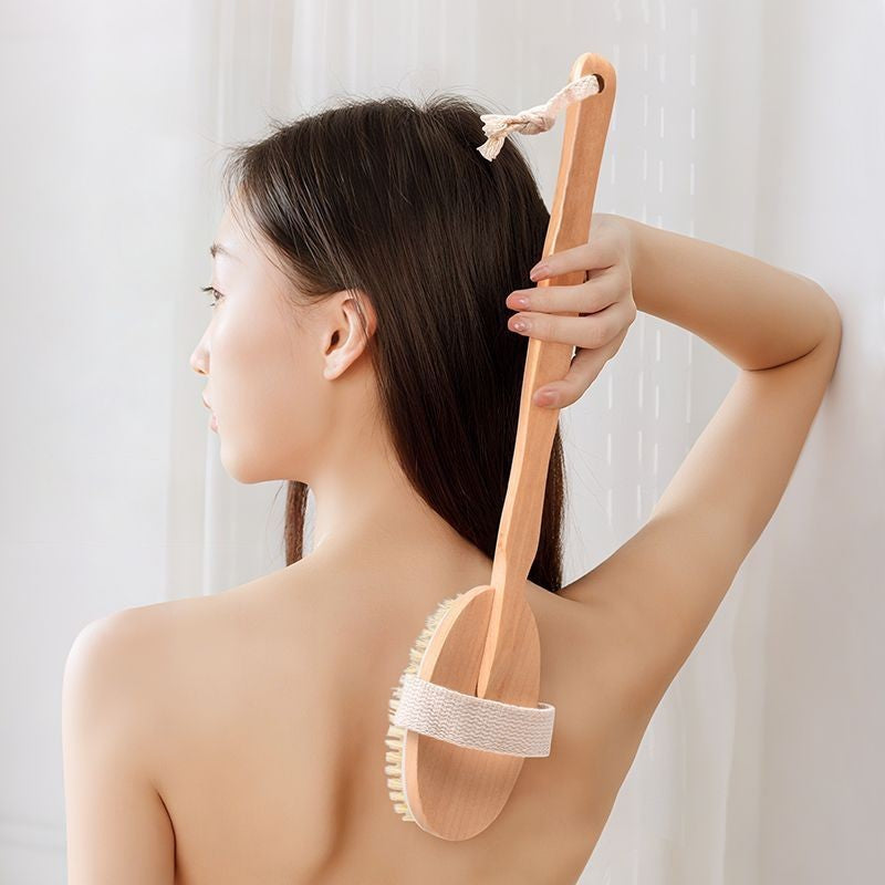 Natural bristle dry body brush by Glow Ritual