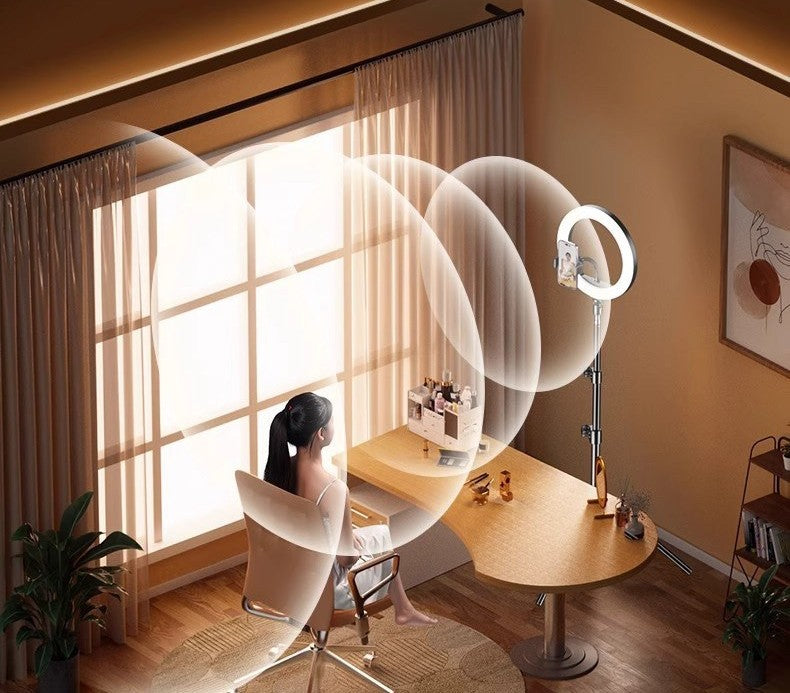 10-inch desk ring light with tripod by Glow Ritual