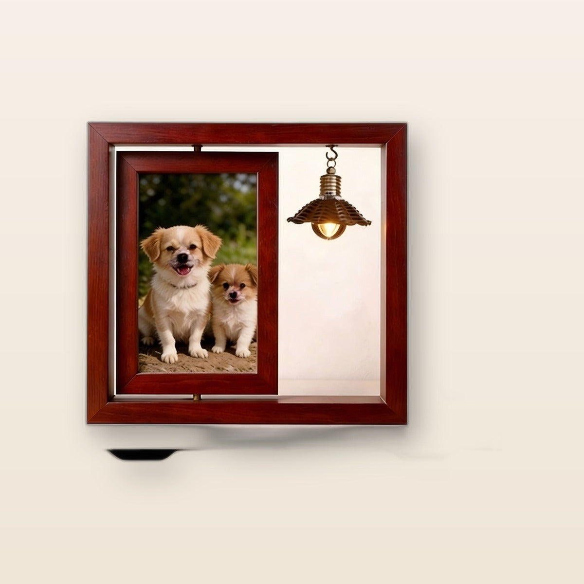 Wooden rotating photo frame by Glow Ritual
