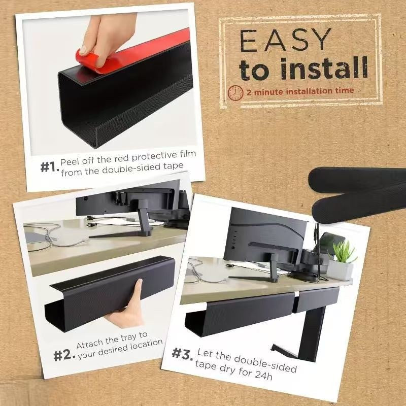 Under desk cable tray by Glow Ritual