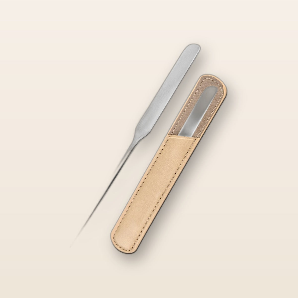 Stainless steel makeup spatula and palette by Glow Ritual