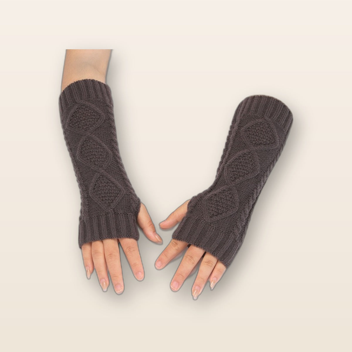 Knit fingerless gloves by Glow Ritual