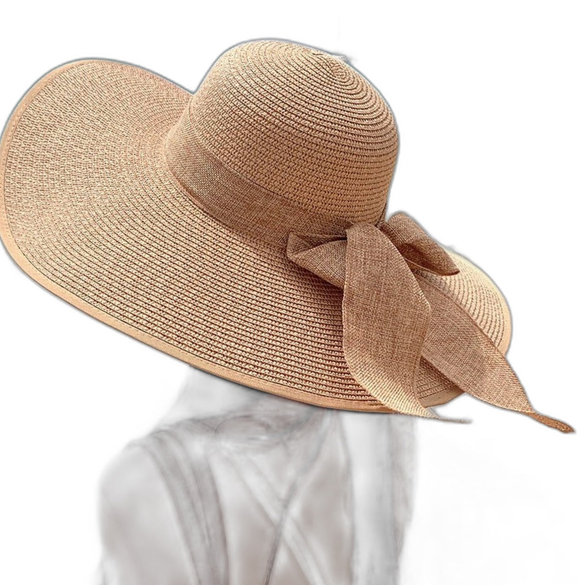 Wide brim straw sun hat by Glow Ritual