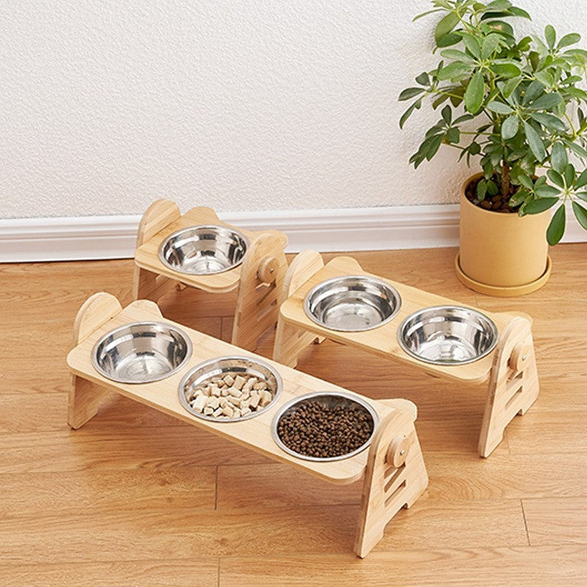Elevated ceramic pet bowls by Glow Ritual