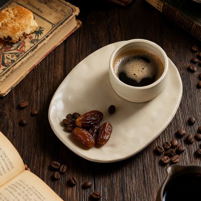 Stoneware espresso cup and saucer by Glow Ritual