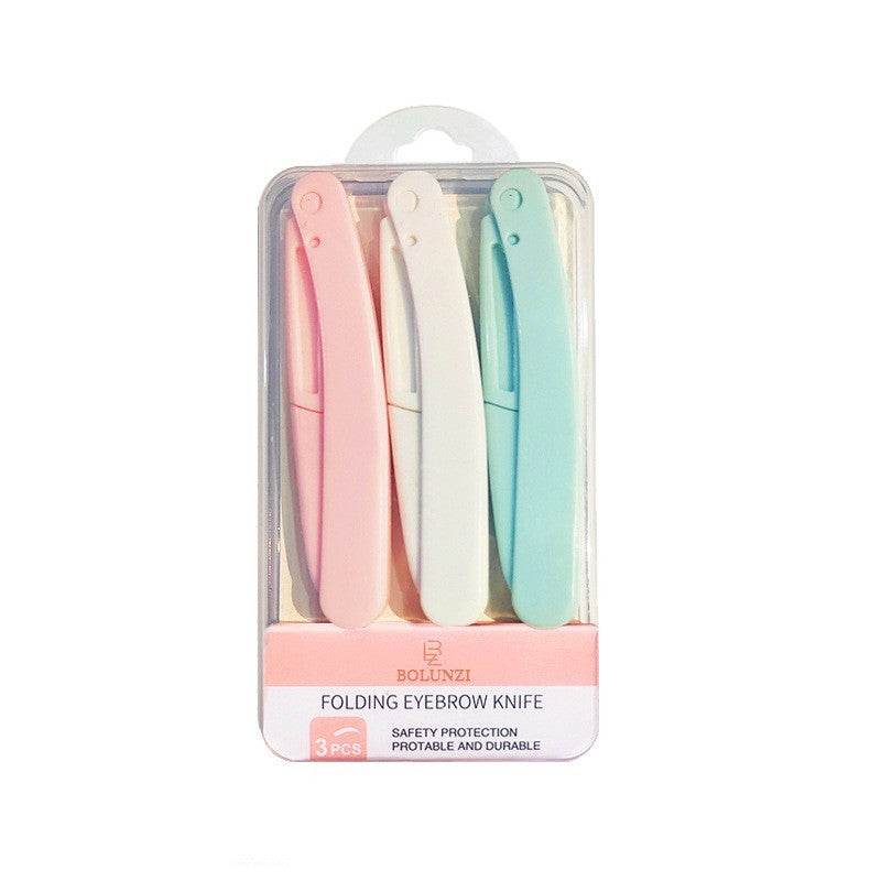 Folding eyebrow razor set by Glow Ritual