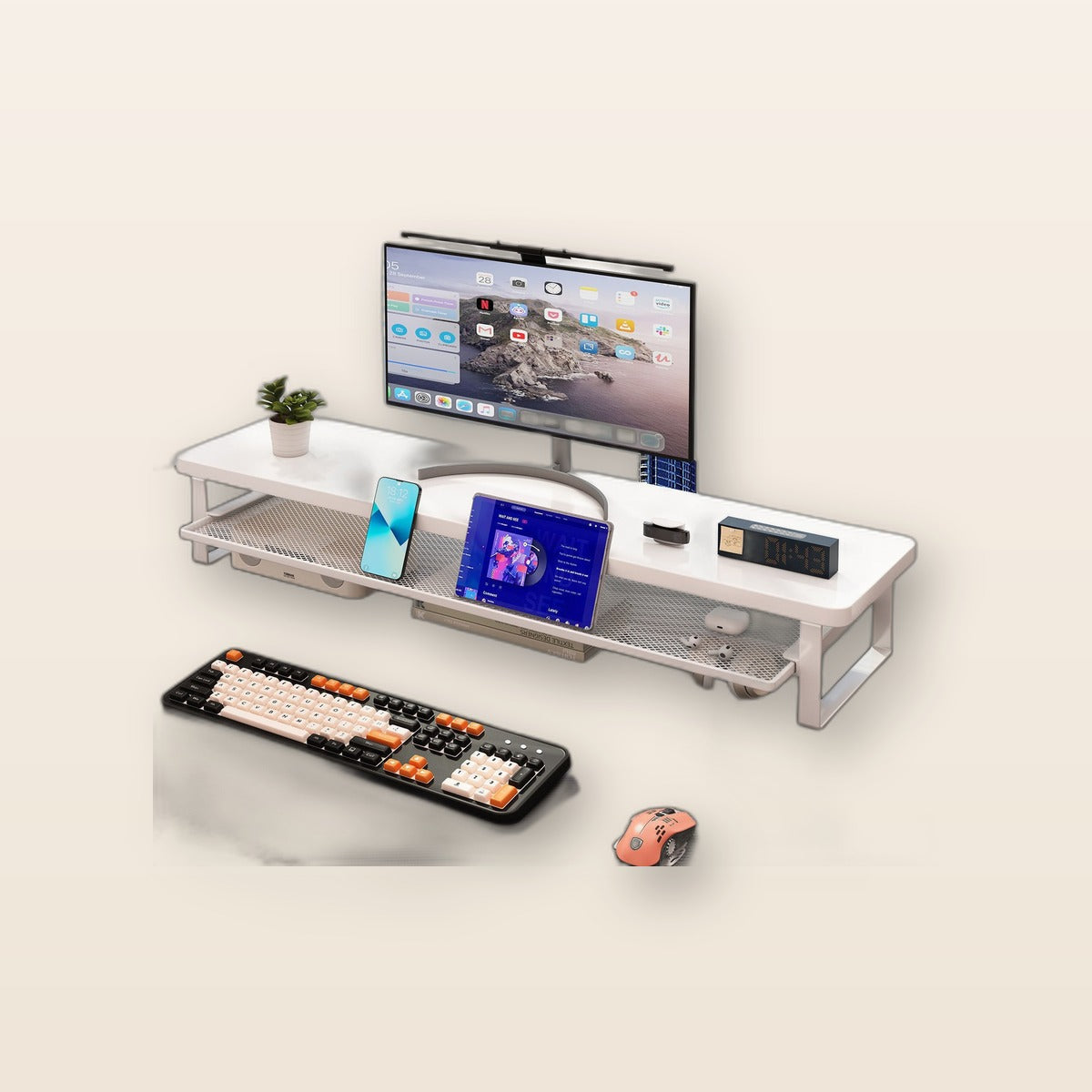 Monitor stand with drawer by Glow Ritual