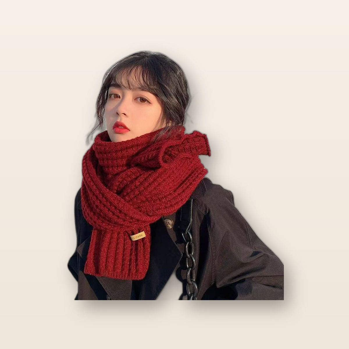 Chunky knit scarf by Glow Ritual
