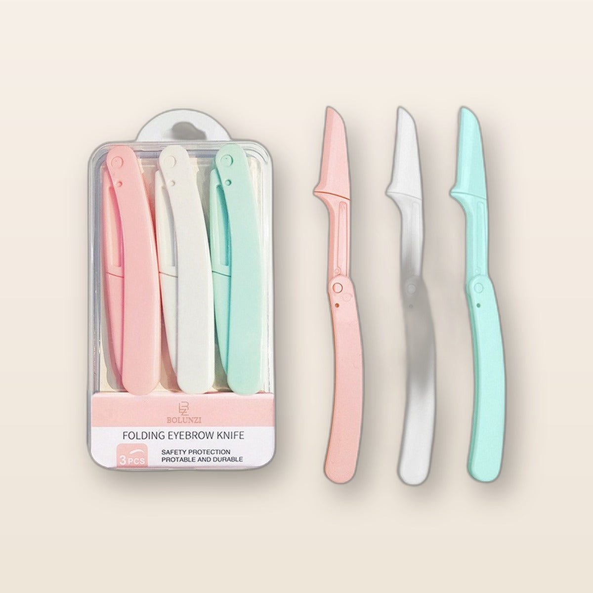 Folding eyebrow razor set by Glow Ritual