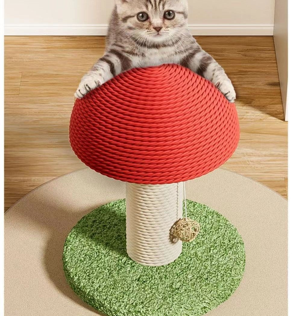 Mushroom cat scratching post by Glow Ritual