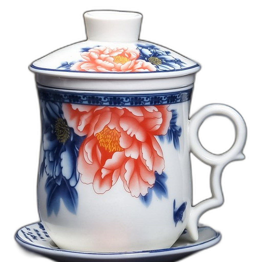 Ceramic tea mug with infuser by Glow Ritual