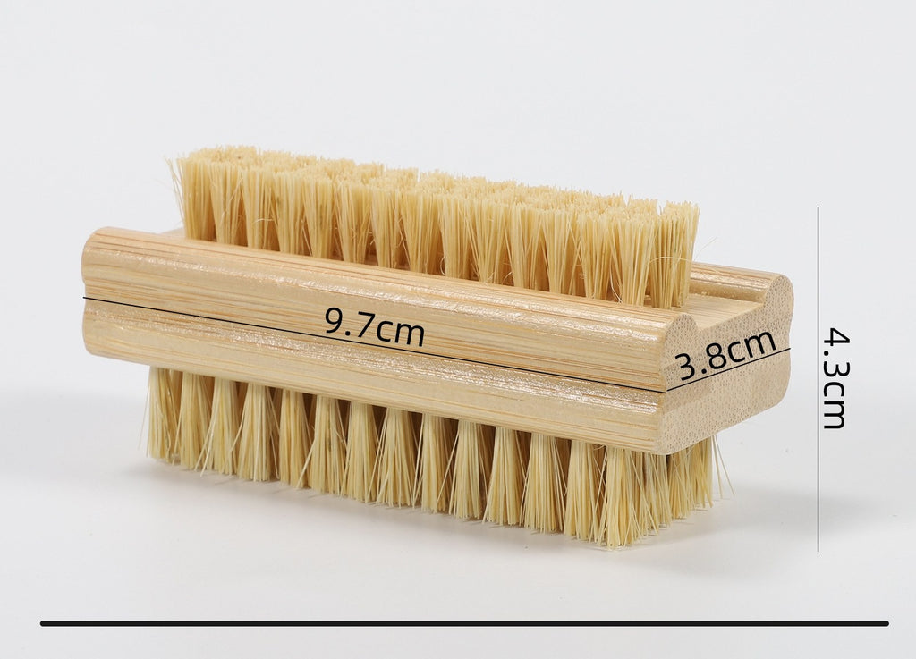 Wooden double-sided nail brush by Glow Ritual