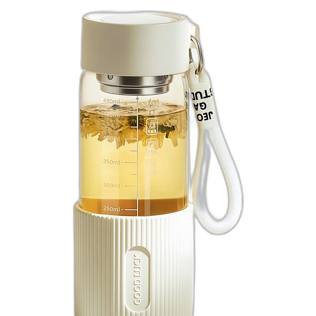 Glass water bottle with silicone sleeve by Glow Ritual