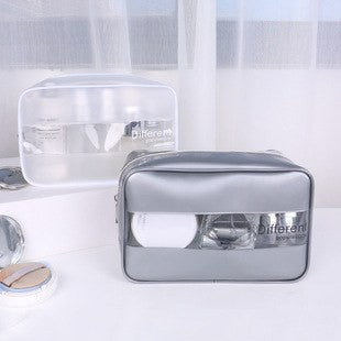 Clear waterproof travel makeup bag by Glow Ritual