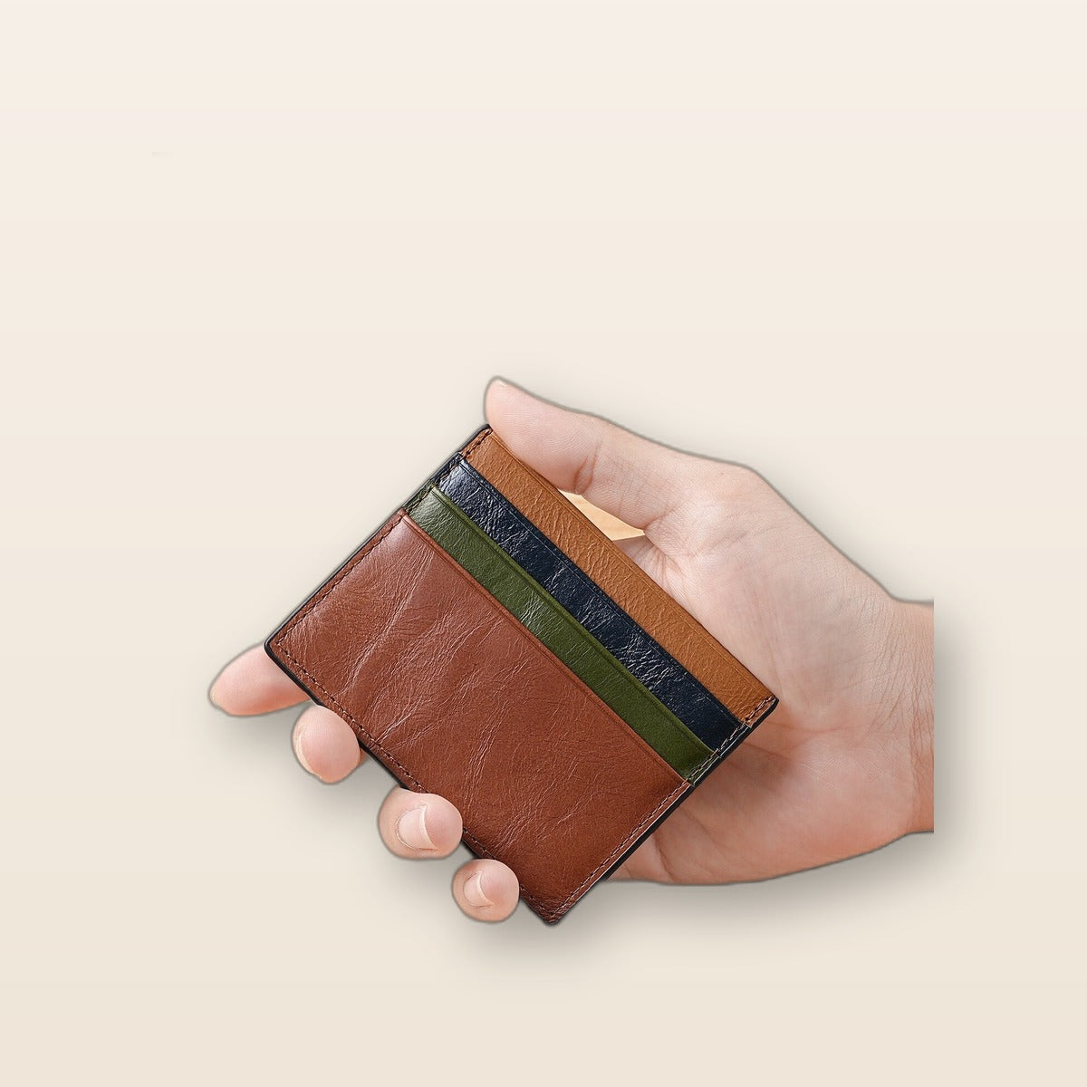 Slim leather card holder by Glow Ritual