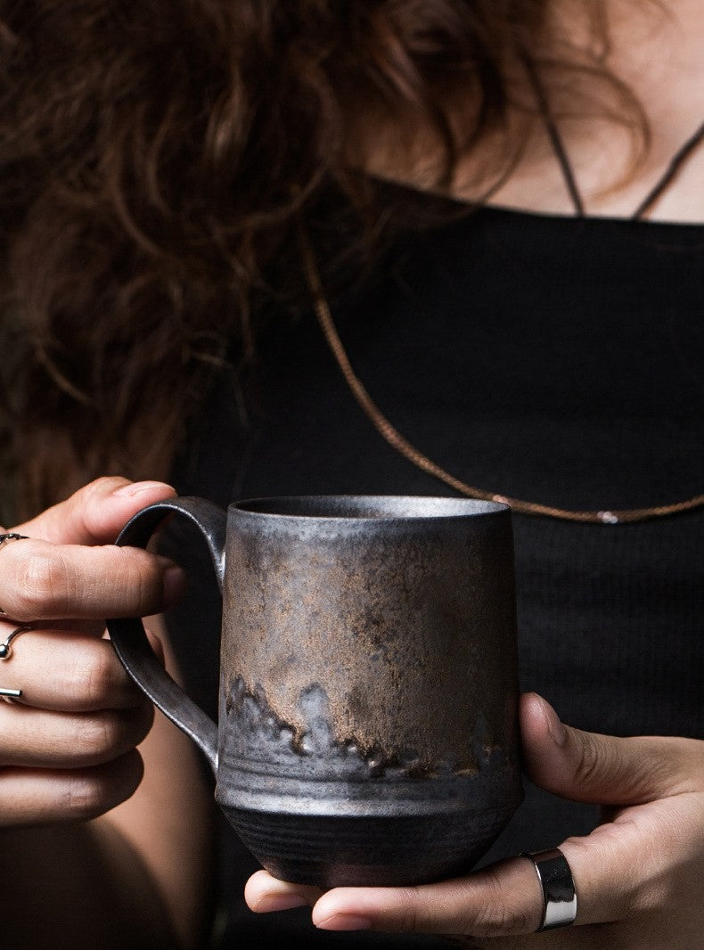 Stoneware gold rim mug by Glow Ritual