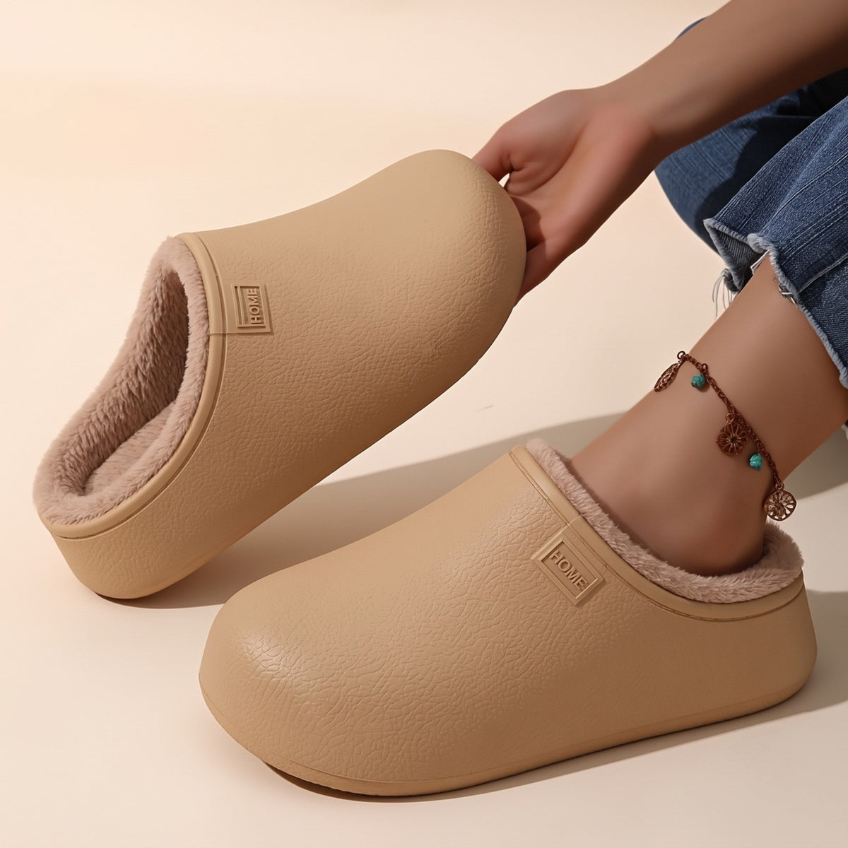 Fleece-lined waterproof slippers by Glow Ritual