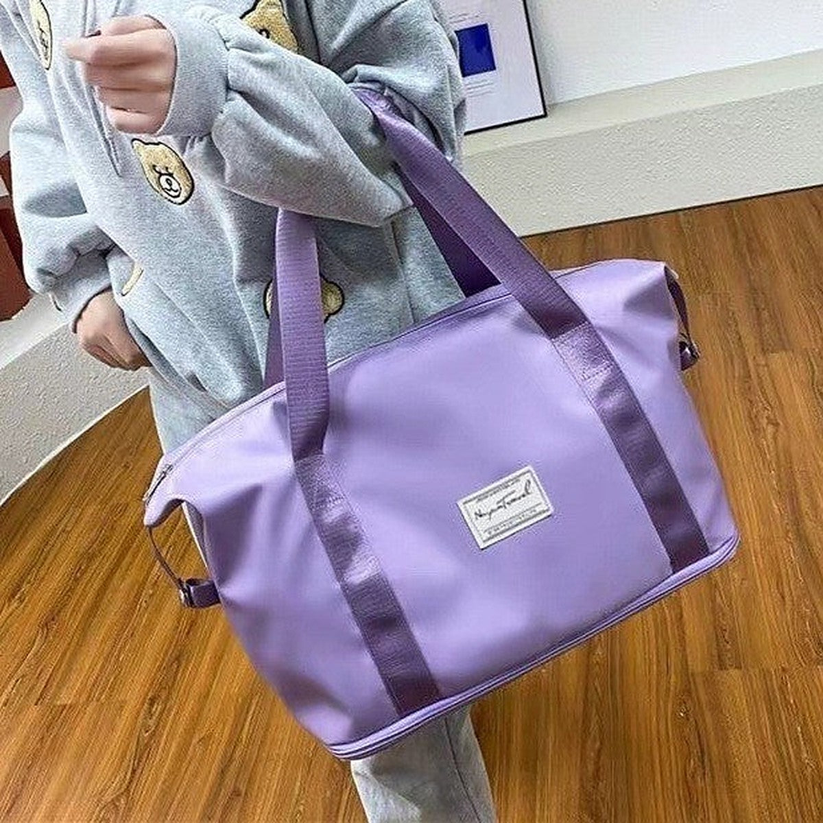 Foldable travel duffel bag by Glow Ritual