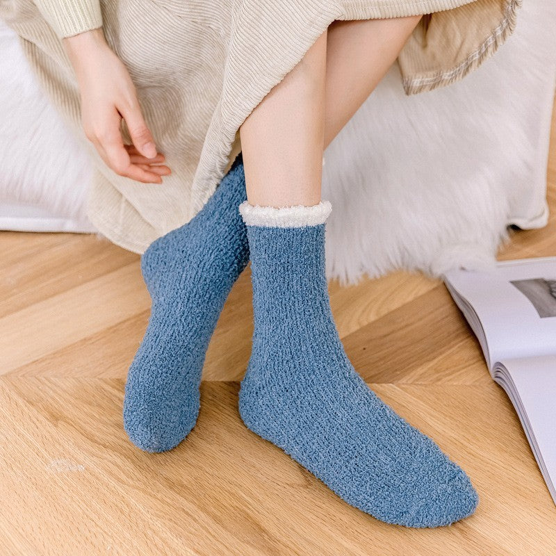 Fuzzy fleece sleep socks by Glow Ritual