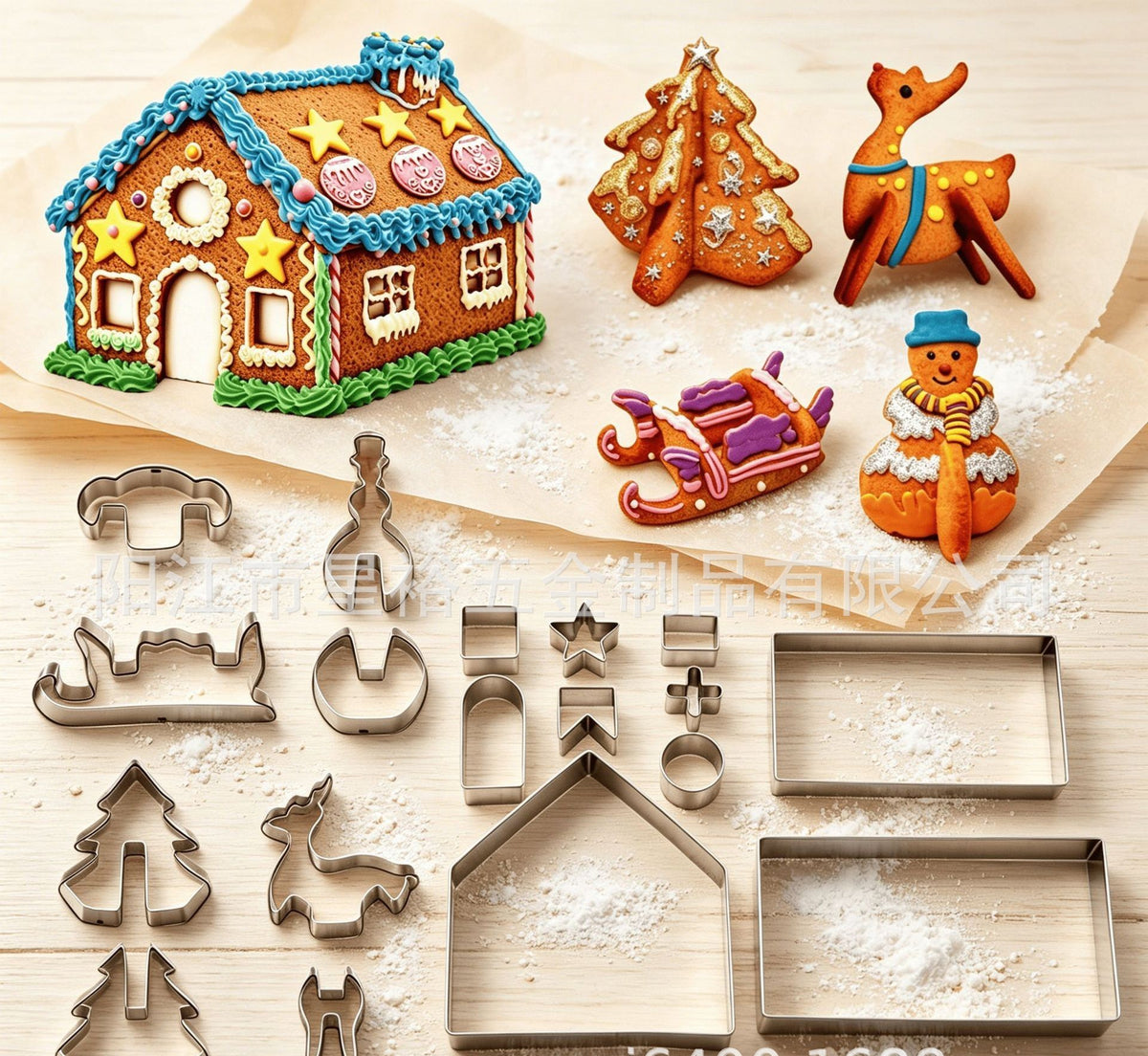 3D gingerbread house cookie cutter set by Glow Ritual