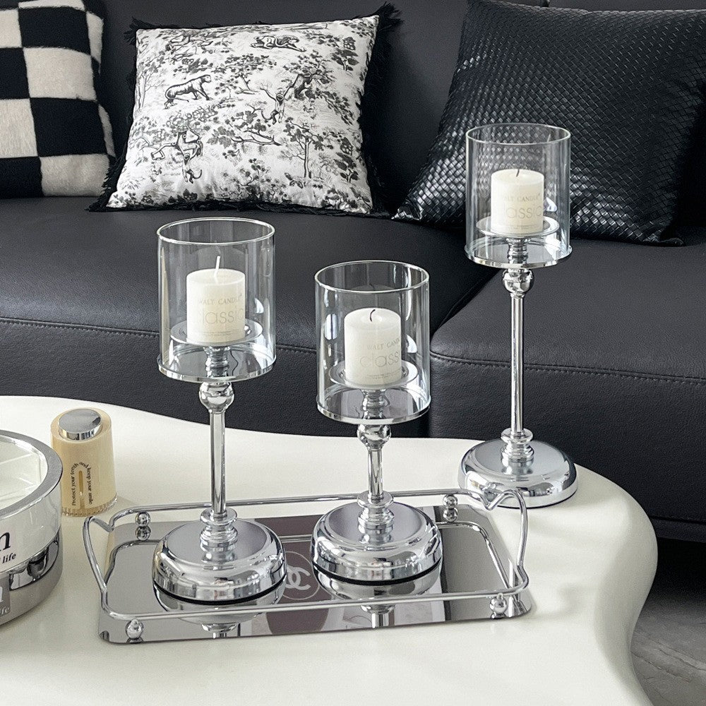 Vintage glass hurricane candle holder by Glow Ritual