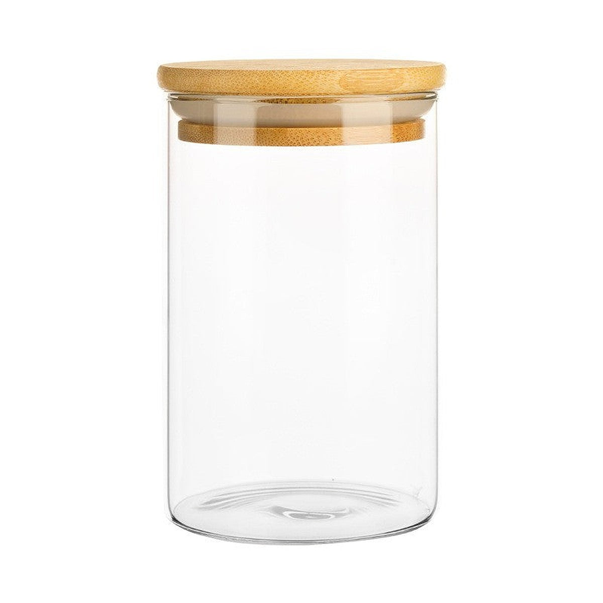 Glass storage jar with bamboo lid by Glow Ritual