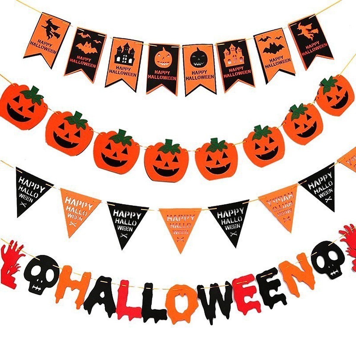 Halloween felt banner by Glow Ritual
