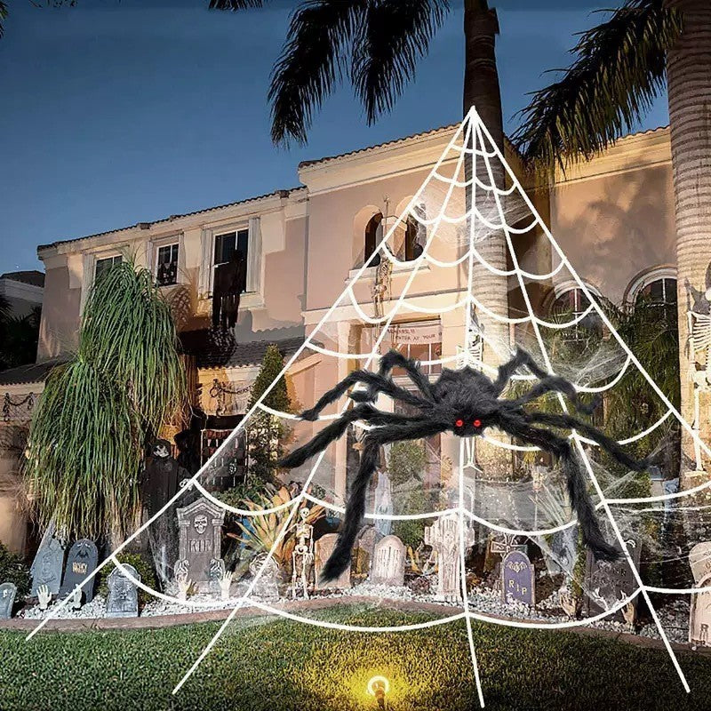 Giant Halloween spider web by Glow Ritual