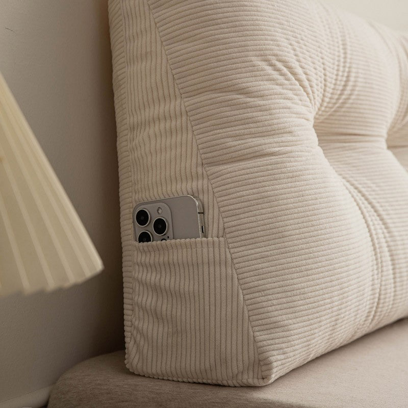 Corduroy headboard cushion by Glow Ritual