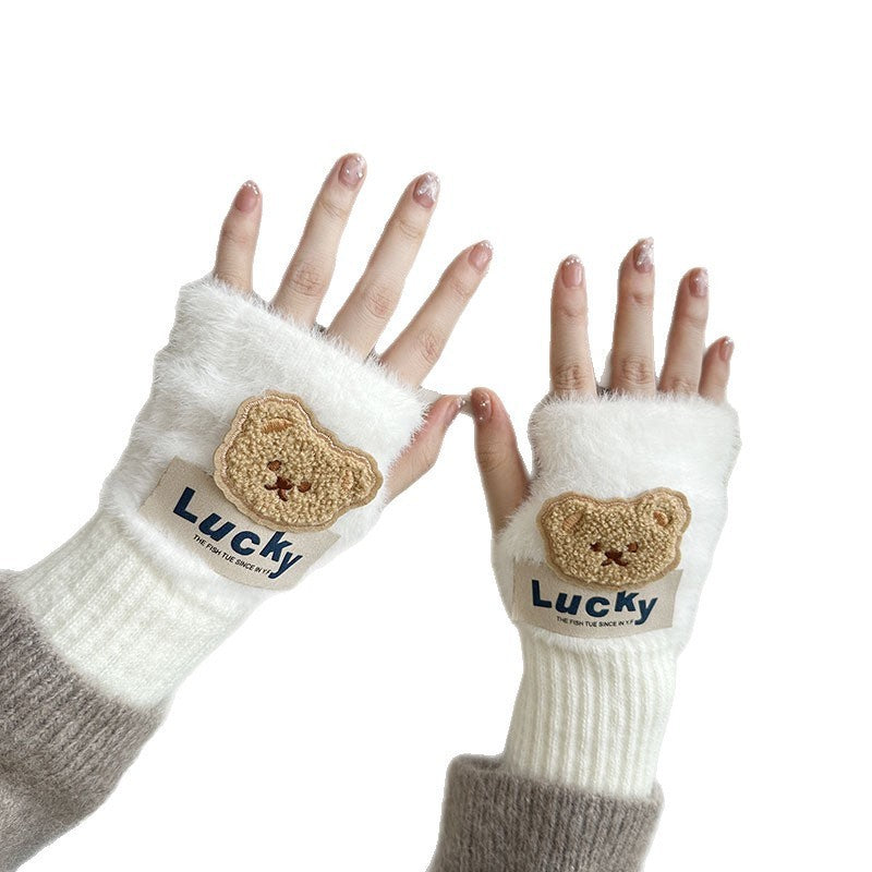Plush fingerless gloves by Glow Ritual