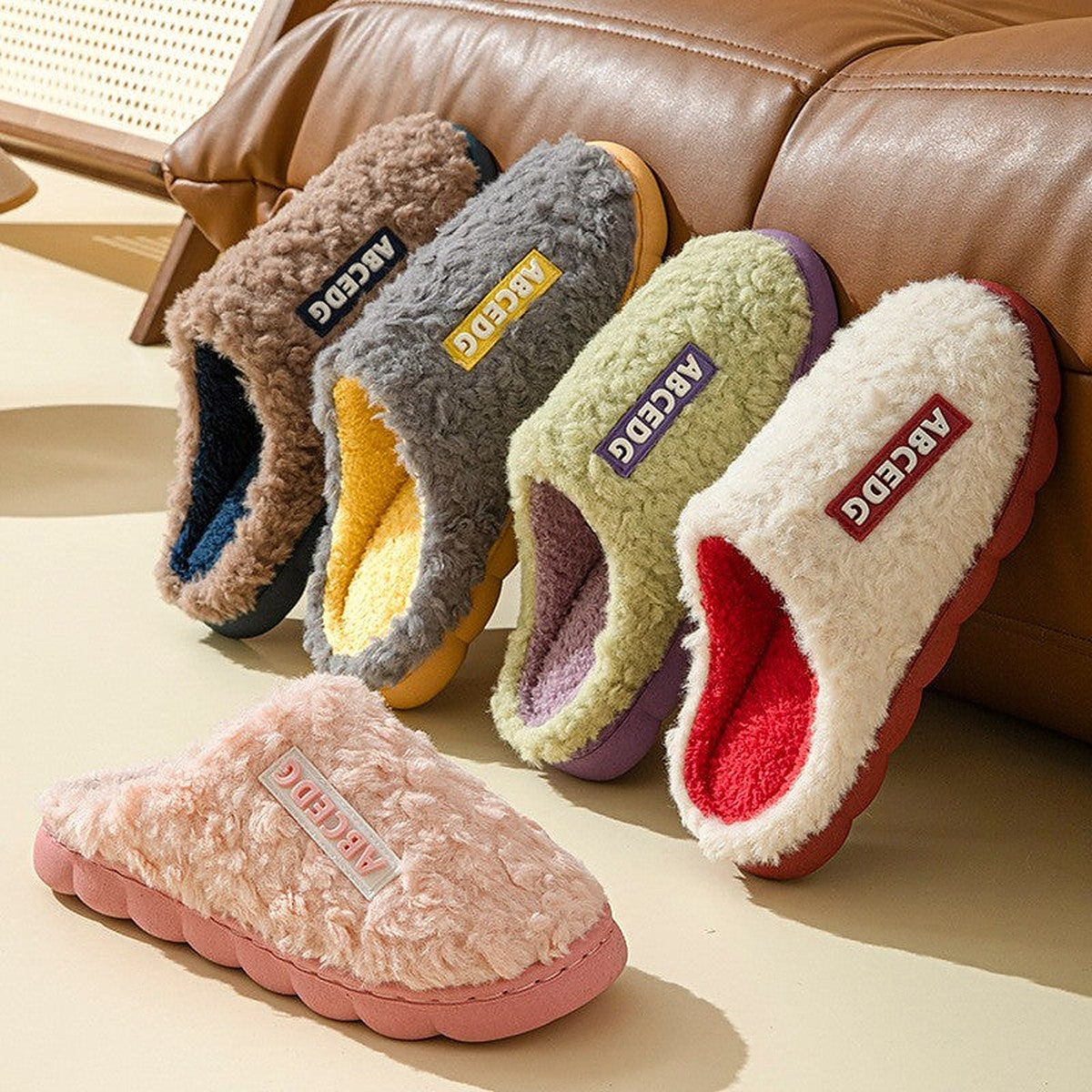 Plush house slippers by Glow Ritual