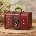 Vintage Wooden Keepsake Box with Lock – Treasure Chest Jewelry Box