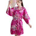 Floral satin kimono robe by Glow Ritual