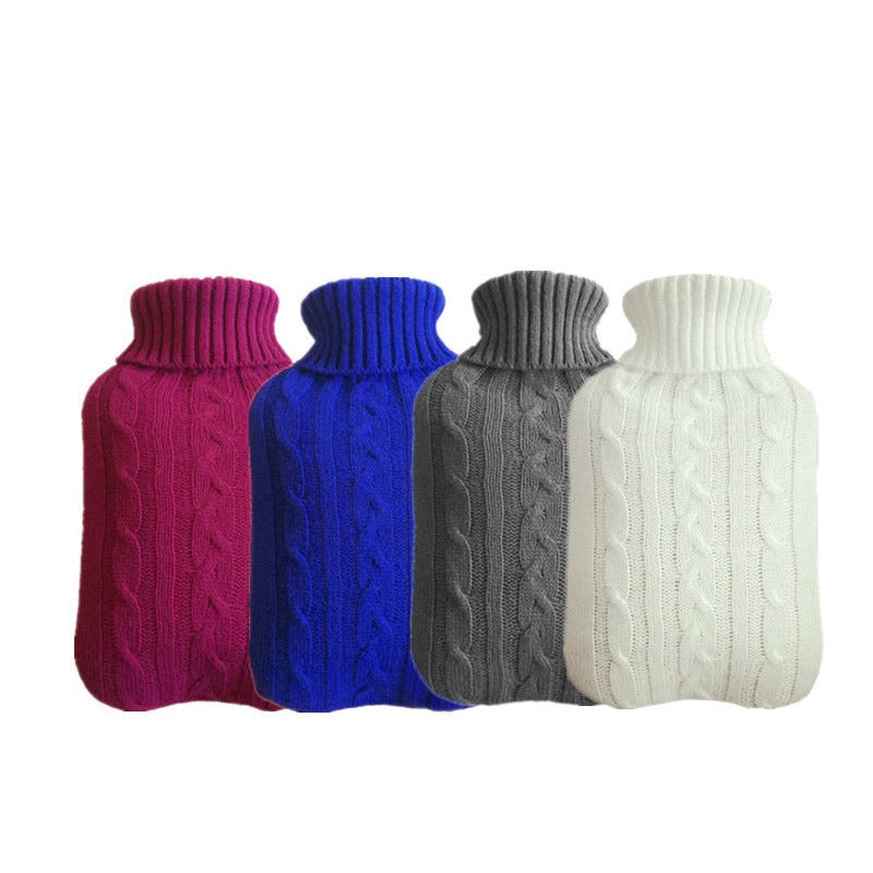 Knit Hot Water Bottle – 2L Rubber Bottle with Cable-Knit Cover