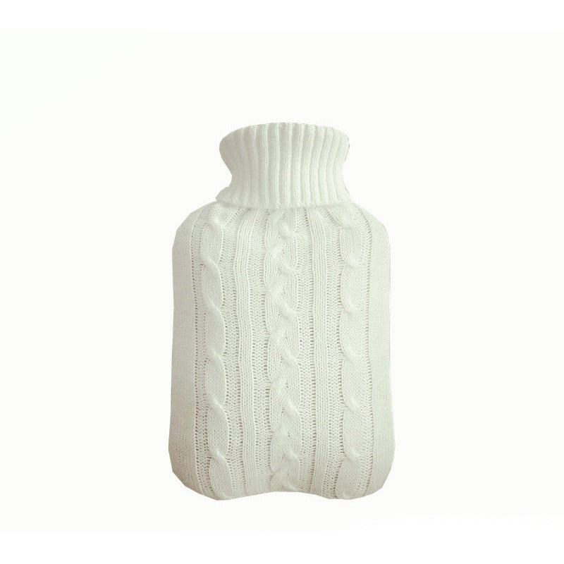 Knit Hot Water Bottle – 2L Rubber Bottle with Cable-Knit Cover