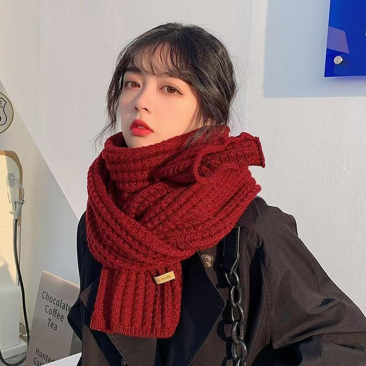 Chunky knit scarf by Glow Ritual