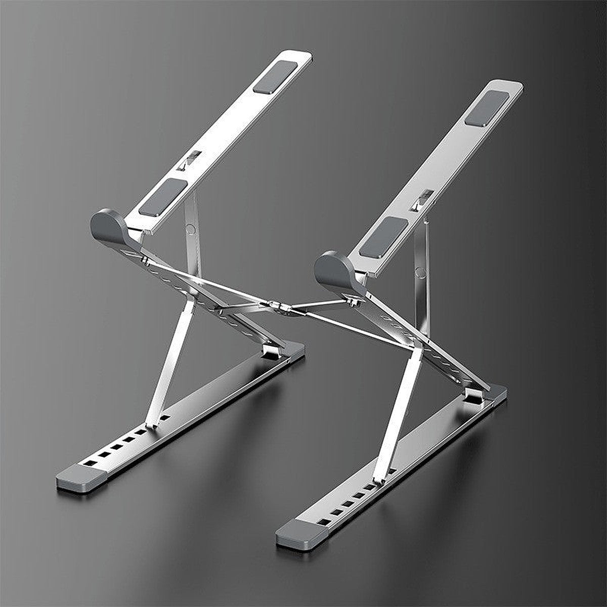 Foldable aluminum laptop stand by Glow Ritual
