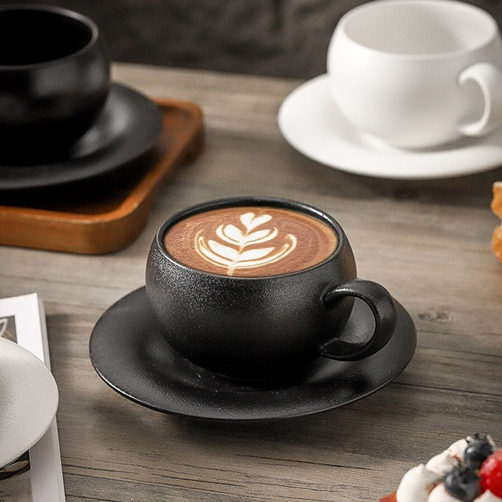 Frosted ceramic latte mug by Glow Ritual