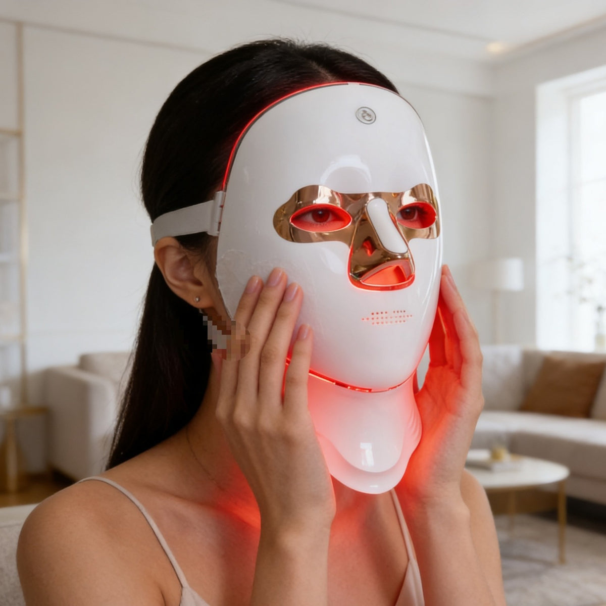 LED light therapy face and neck mask by Glow Ritual