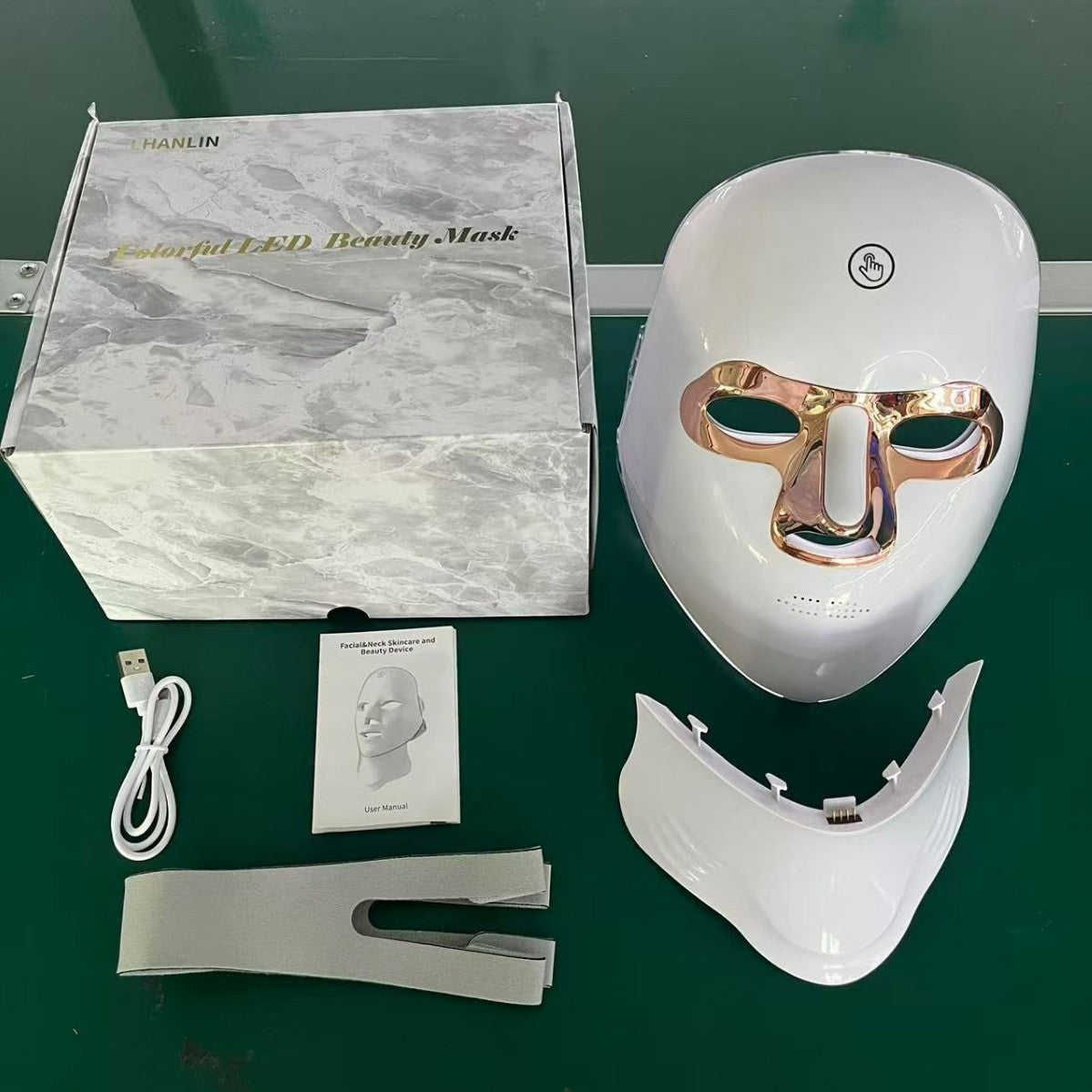 LED light therapy face and neck mask by Glow Ritual