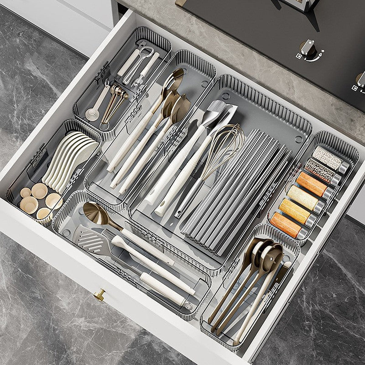 Drawer organizer trays by Glow Ritual