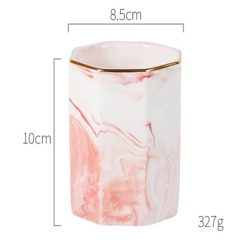 Marble ceramic makeup brush holder by Glow Ritual