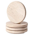 Travertine stone coasters by Glow Ritual