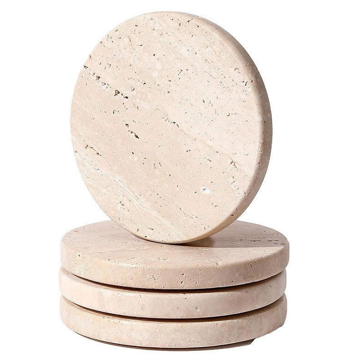 Travertine stone coasters by Glow Ritual