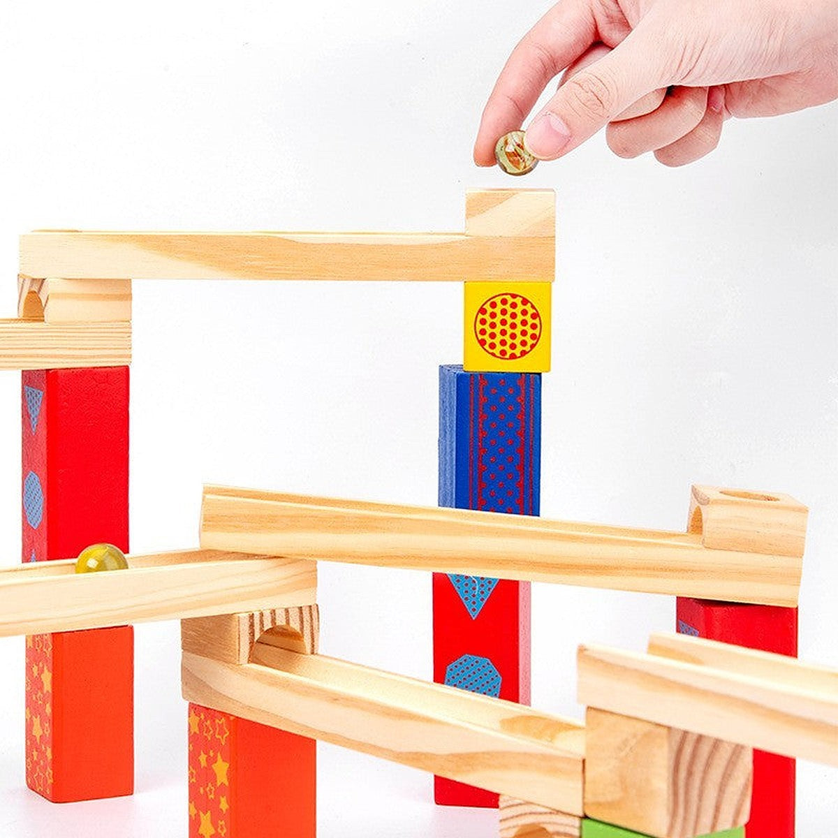 Wooden marble run set by Glow Ritual