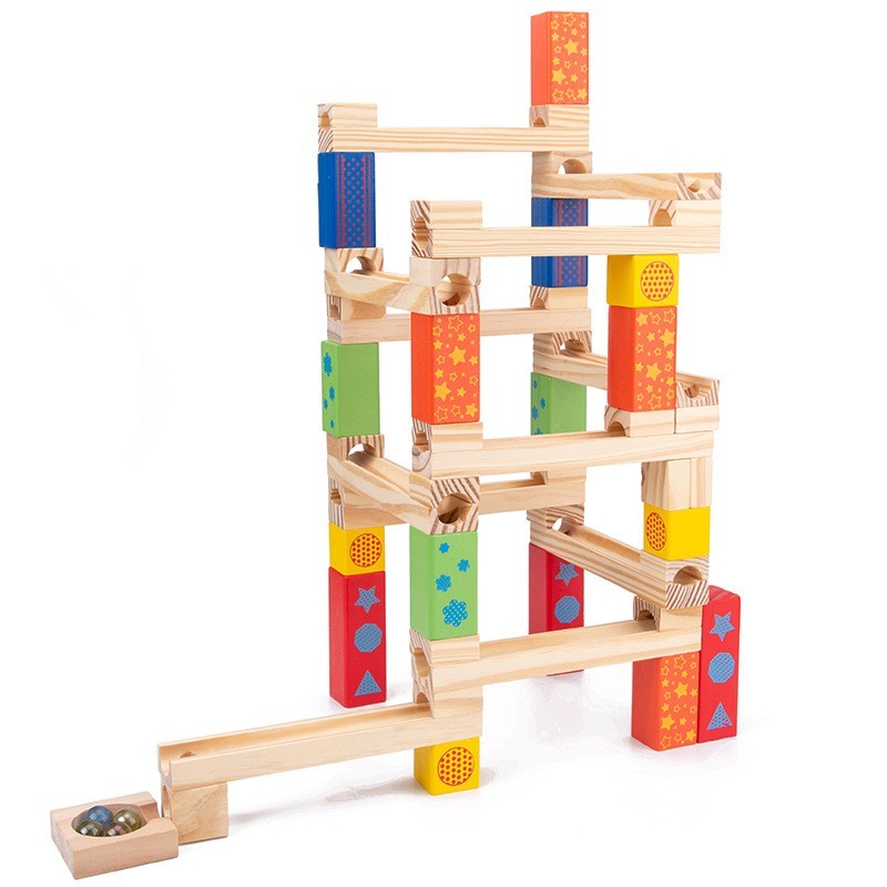 Wooden marble run set by Glow Ritual